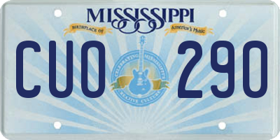 MS license plate CUO290