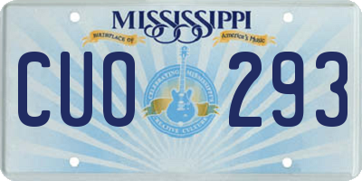 MS license plate CUO293