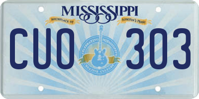 MS license plate CUO303