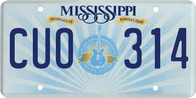 MS license plate CUO314