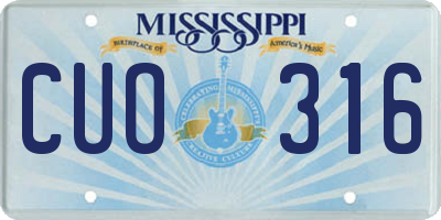 MS license plate CUO316