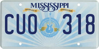 MS license plate CUO318