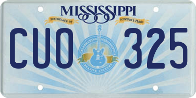 MS license plate CUO325