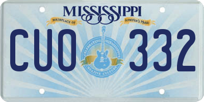 MS license plate CUO332