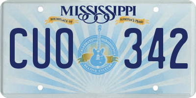 MS license plate CUO342