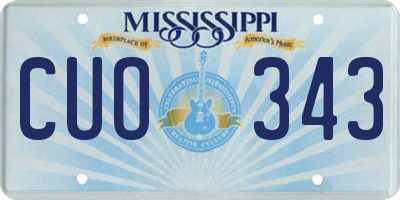 MS license plate CUO343