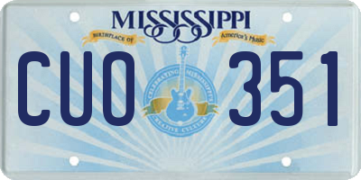 MS license plate CUO351