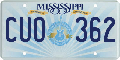 MS license plate CUO362