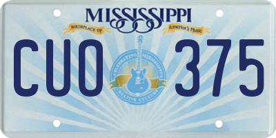 MS license plate CUO375