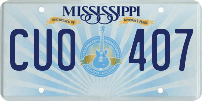 MS license plate CUO407