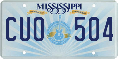 MS license plate CUO504