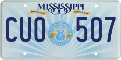 MS license plate CUO507