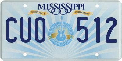 MS license plate CUO512