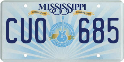 MS license plate CUO685