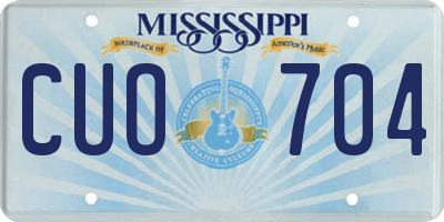 MS license plate CUO704