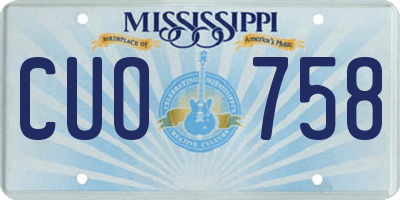MS license plate CUO758