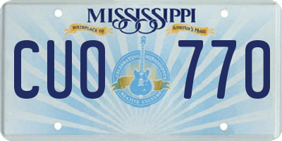 MS license plate CUO770