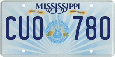 MS license plate CUO780