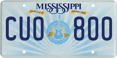 MS license plate CUO800