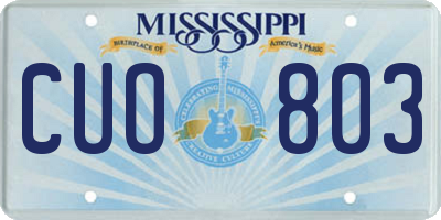 MS license plate CUO803