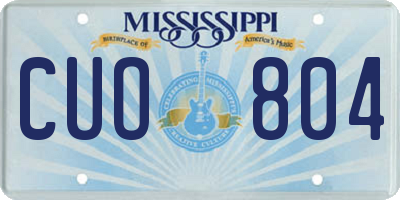 MS license plate CUO804