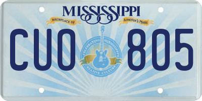 MS license plate CUO805