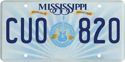 MS license plate CUO820
