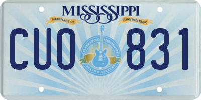 MS license plate CUO831