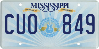 MS license plate CUO849