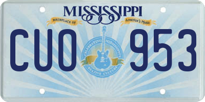 MS license plate CUO953