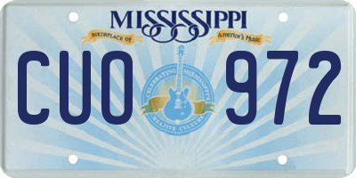 MS license plate CUO972