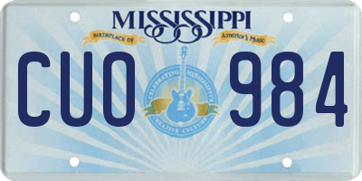 MS license plate CUO984