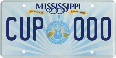 MS license plate CUP000