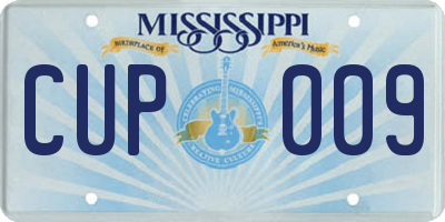 MS license plate CUP009