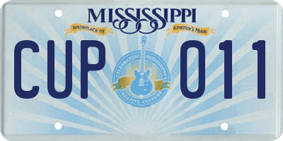MS license plate CUP011