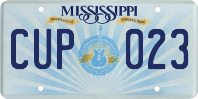 MS license plate CUP023