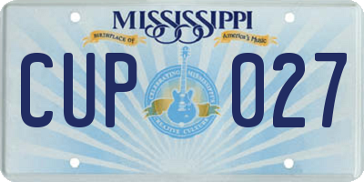 MS license plate CUP027