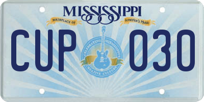 MS license plate CUP030