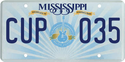 MS license plate CUP035