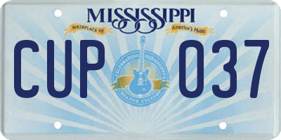 MS license plate CUP037