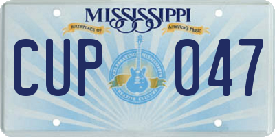 MS license plate CUP047
