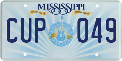 MS license plate CUP049