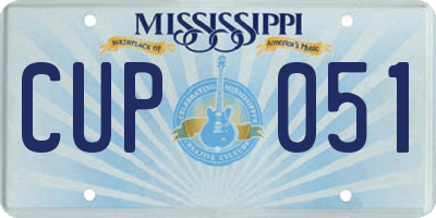 MS license plate CUP051