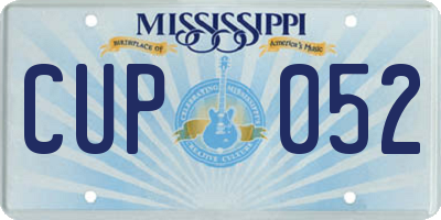 MS license plate CUP052