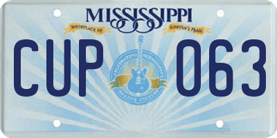 MS license plate CUP063