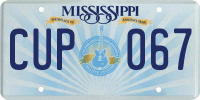 MS license plate CUP067