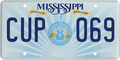 MS license plate CUP069