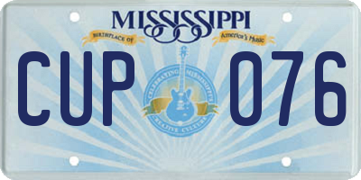 MS license plate CUP076