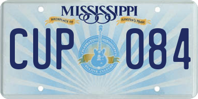 MS license plate CUP084