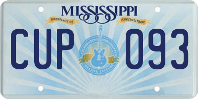 MS license plate CUP093